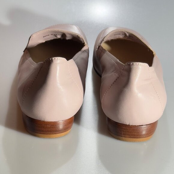 TROTTERS Womens Pink Leather Loafers Silver-tone Metal Chain Accent Stacked Heel - Picture 4 of 9